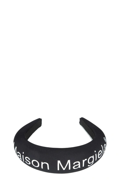 Shop Mm6 Maison Margiela Logo Headband In Nero/bianco