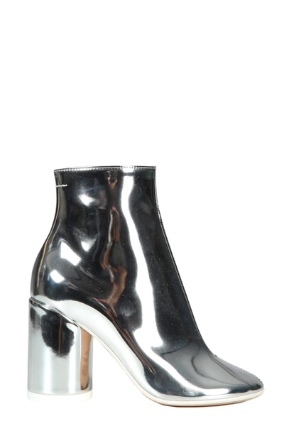 Shop Mm6 Maison Margiela Mirror Ankle Boots In Argento