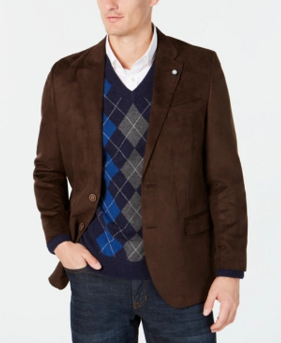 Nautica Men's Modern-fit Faux-suede Sport Coat In Brown