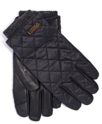 Shop Polo Ralph Lauren Men's Touch Quilted Field Gloves In Black