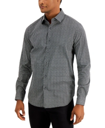 Shop Dkny Men's Maze Shirt, Created For Macy's In Black