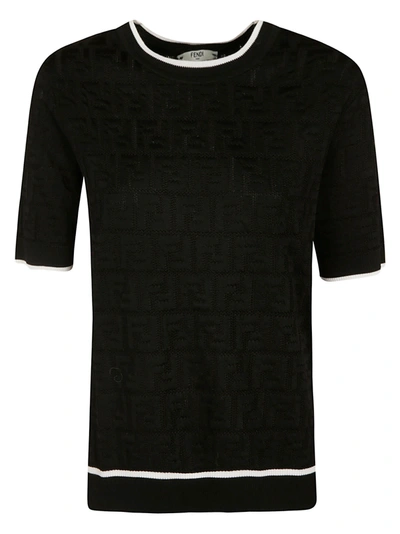 Shop Fendi Outline Pullover In Black