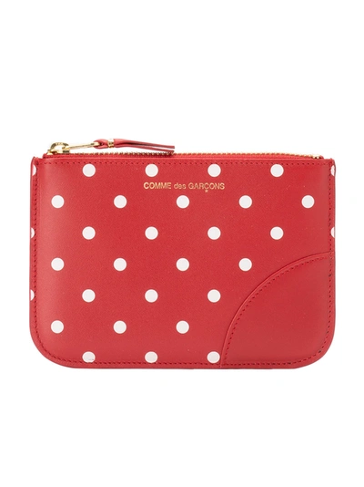 Shop Comme Des Garçons Printed Coin Purse In Red