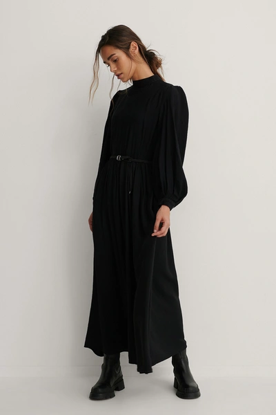 Shop Trendyol Carmen Belt Long Dress - Black