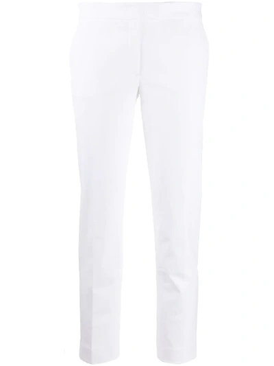 Shop Joseph Cropped Straight-leg Trousers In White