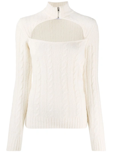 CUT-OUT CABLE-KNIT JUMPER