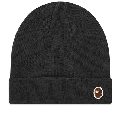 Shop A Bathing Ape Ape Head One Point Knit Cap In Black