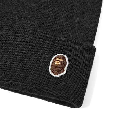 Shop A Bathing Ape Ape Head One Point Knit Cap In Black