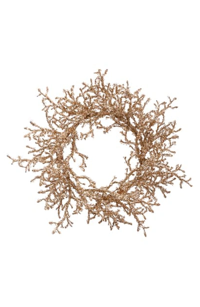 Shop Allstate Iced Twig Wreath In Gold