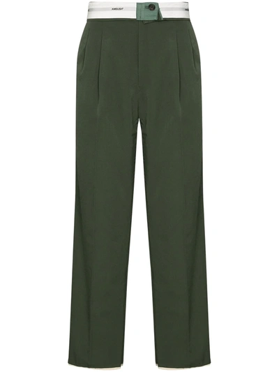 Shop Ambush Folded Waist Tapered Trousers In Green