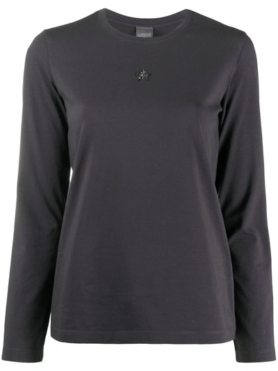 Shop Lorena Antoniazzi Casual Long-sleeve T-shirt In Grey