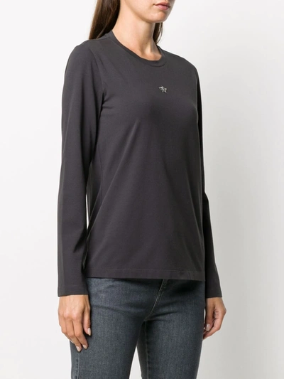 Shop Lorena Antoniazzi Casual Long-sleeve T-shirt In Grey