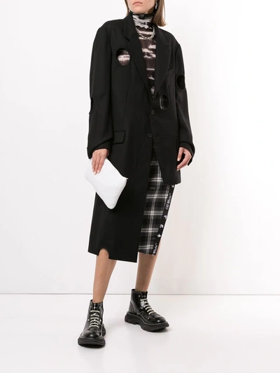 Shop Yohji Yamamoto Cut-out Circle Blazer In Black
