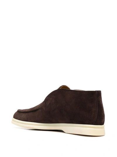 Shop Loro Piana Suede Ankle Boots In Brown