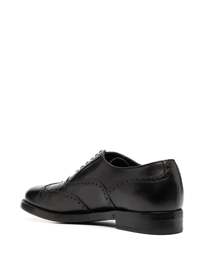 Shop Brioni Lace-up Leather Brogues In Black