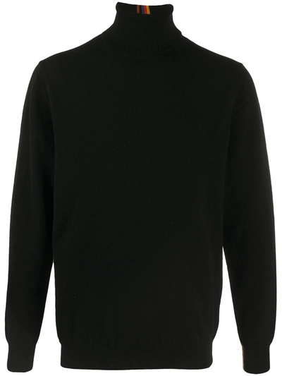 Shop Paul Smith Roll-neck Cashmere Jumper In Black