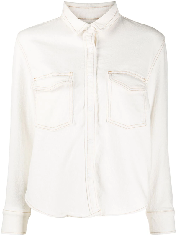 levis white denim shirt