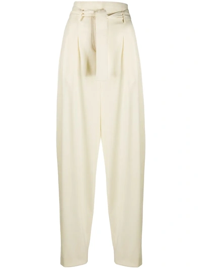 Shop Wandering Loose Fit Tapered Trousers In Neutrals