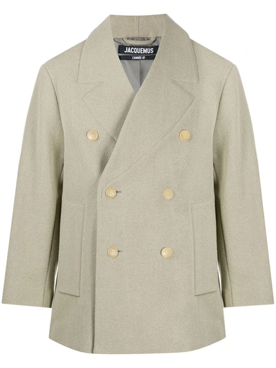 Shop Jacquemus Double-breasted Coat In Brown