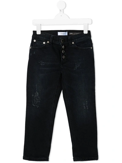 Shop Dondup High-rise Straight Jeans In Blue