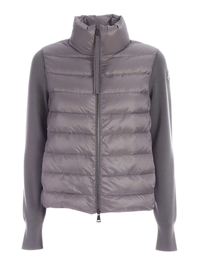 Shop Moncler Tricot Cardigan In Grey