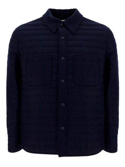Shop Thom Browne Shirt Jacket In Blue