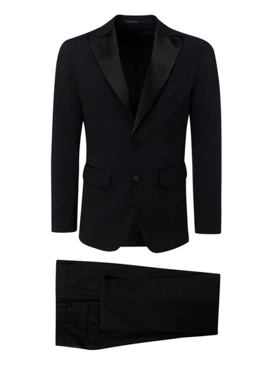Shop Dsquared2 Satin Lapel Black Suit In Black