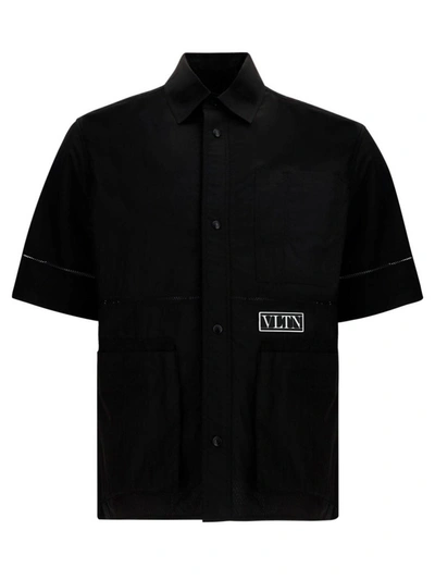 Shop Valentino Vltn Tag Shirt In Black