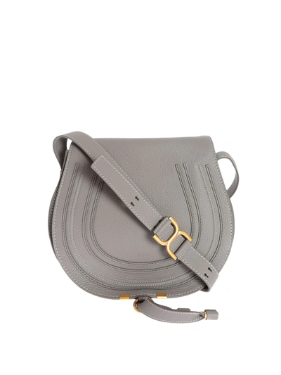 Shop Chloé Mini Marcie Shoulder Bag In Grey