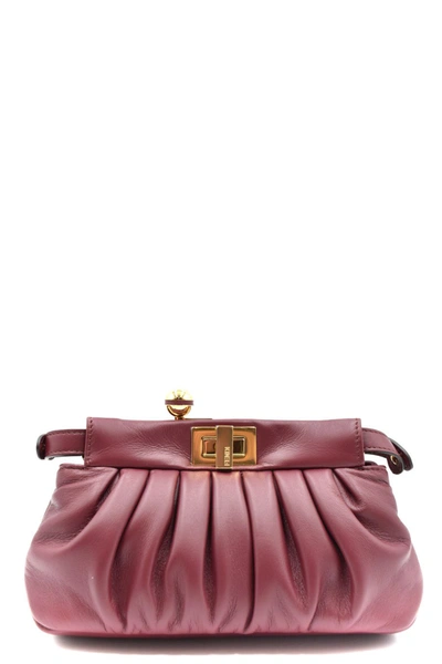 Shop Fendi Bags In Rosso Scuro+oro Soft