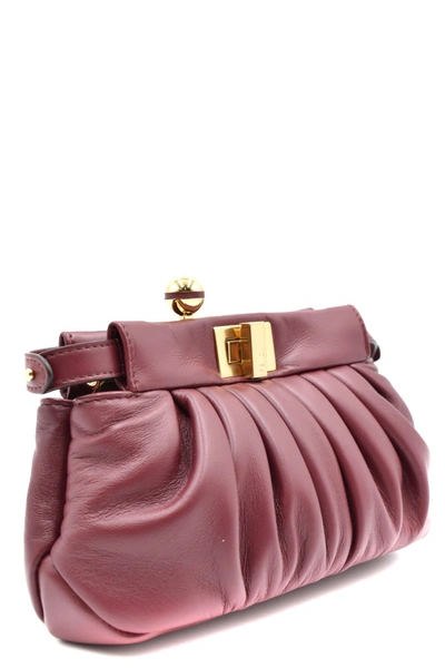 Shop Fendi Bags In Rosso Scuro+oro Soft