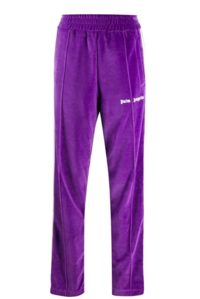 Shop Palm Angels Trousers In Viola