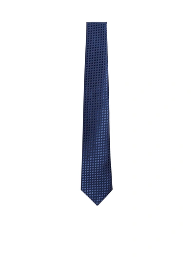Shop Kiton Polka-dot Silk Tie In Blu