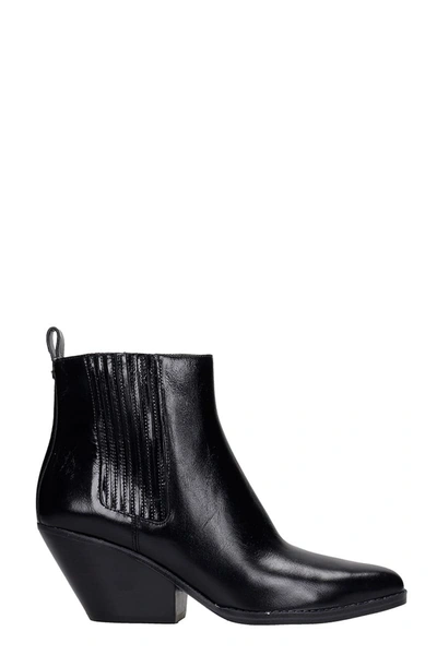Shop Michael Kors Sinclair Texan Ankle Boots In Black Leather