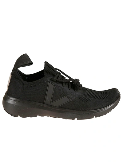 Shop Rick Owens Veja Low Sock Sneakers In Full Black