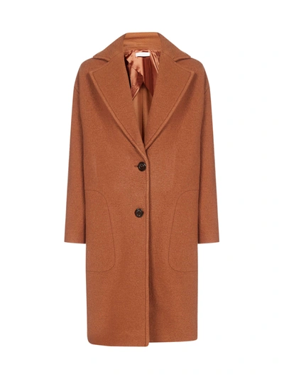 Shop See By Chloé Oversized Virgin Wool Coat In Pottery Brown