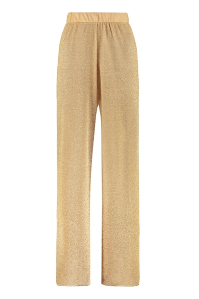 Shop Oseree Lumière Jersey Trousers In Gold