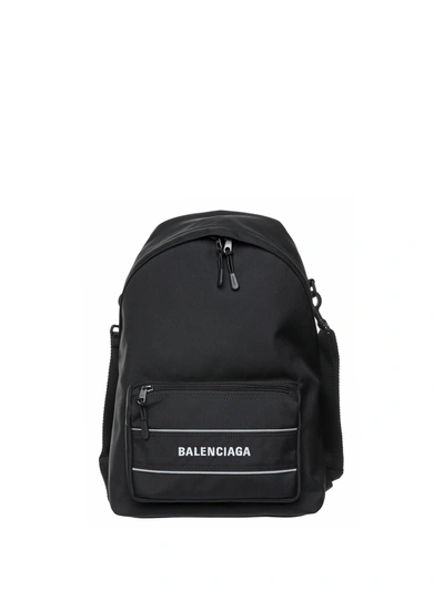 Shop Balenciaga Shoulder Sport Backpack In Black/white