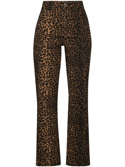 Shop Ksubi Dynamo Leopard Print Jeans In Brown
