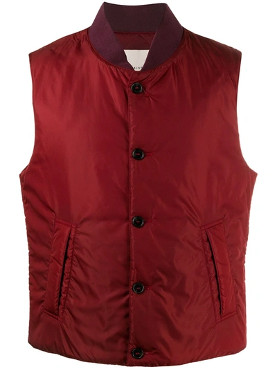 Shop Mackintosh Dundee Nylon Liner Vest In Red