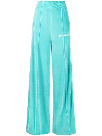 Shop Palm Angels High-waisted Track Trousers In Blue