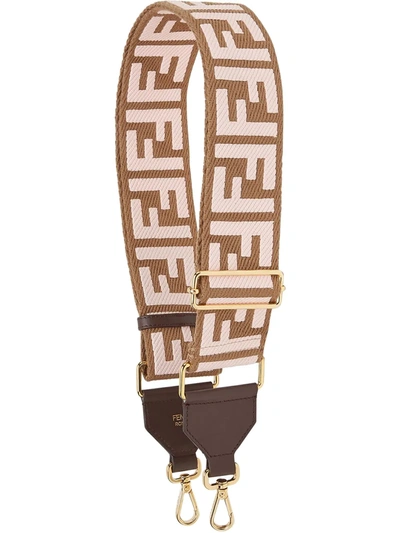 Shop Fendi Strap You Shoulder Strap In Brown