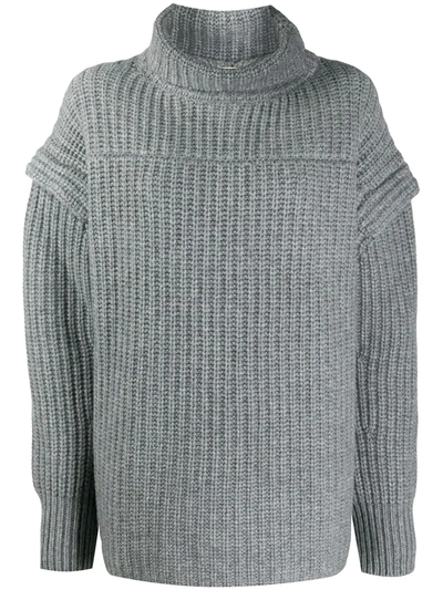 Shop Loulou Studio Parata Drop-shoulder Sweater In Grey