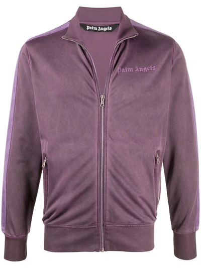 Shop Palm Angels Logo Track Jacket In Purple