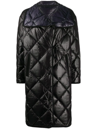 Shop Fay Quilted Midi Coat In Blue