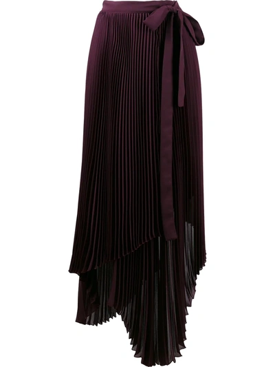 Shop Brognano Pleated Wrap Skirt In Purple