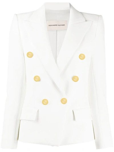 Shop Alexandre Vauthier Double-breasted Blazer In White