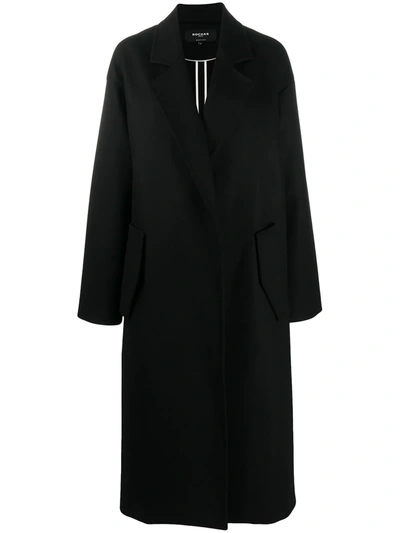 Shop Rochas Oversized Concealed Fastening Coat In Black