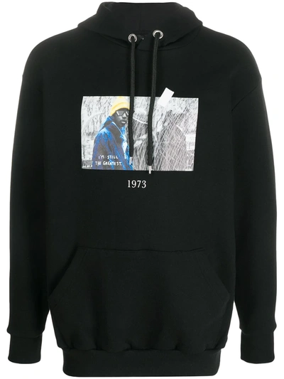 Shop Throwback Nas Graphic-print Cotton Hoodie In Black