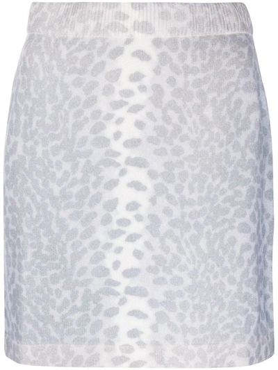 Shop Kenzo Cheetah-print Knit Skirt In Neutrals